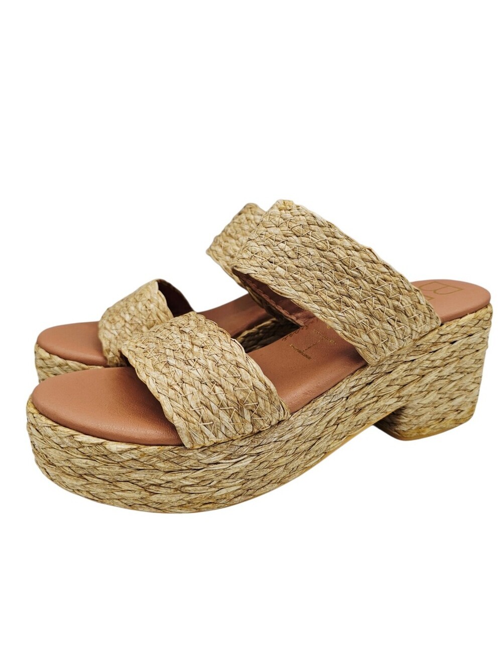 Beach by Matisse Seaview Ocean Ave Raffia Platform Sandals NWOT